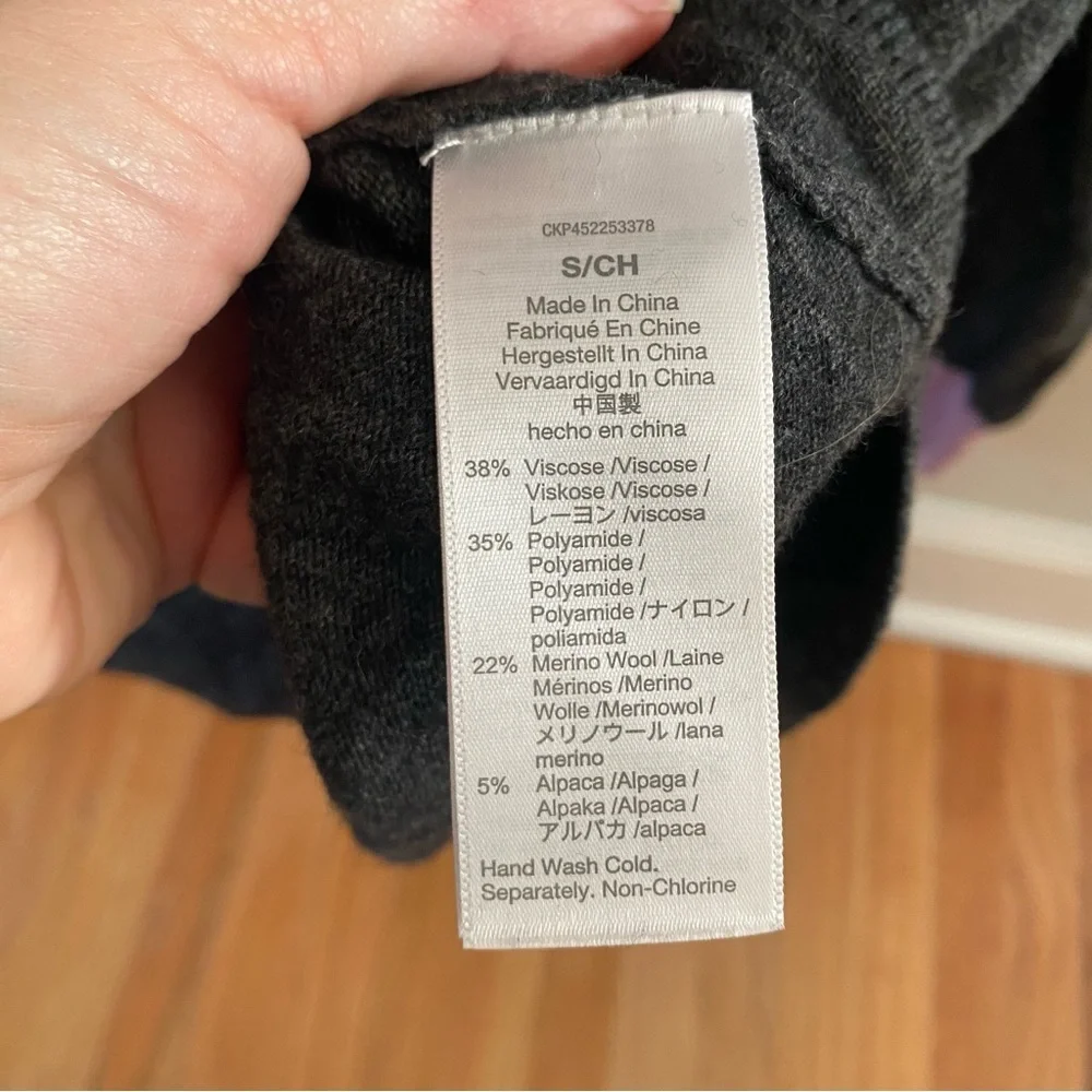 Madewell Colorblock Yoke Pullover Sweater Wool Alpaca Blend Size Small Gray Tan